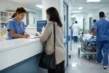 alternativo immagine: OSS e personale sanitario durante il triage in pronto soccorso