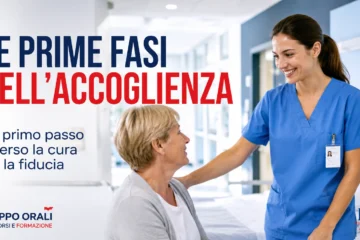 accoglie una paziente in reparto