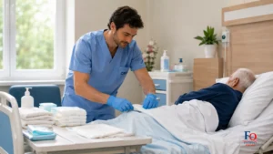 procedura assistenziale di igiene intima e cambio del pannolone con rispetto e dignità