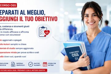 studentessa oss che studia per concorso con materiale e audio lezioni