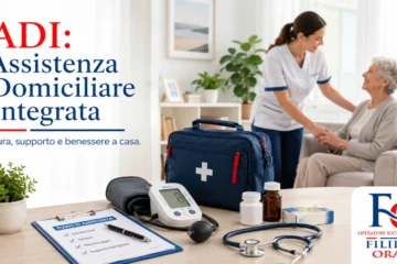 Operatore Socio-Sanitario che assiste una persona fragile a domicilio nel servizio ADI