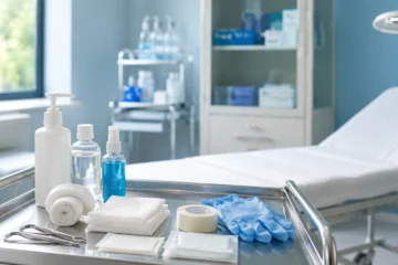 materiale sterile per medicazione delle ferite in ambiente sanitario