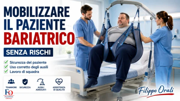 mmagine: mobilizzazione sicura del paziente bariatrico con sollevatore e ausili assistenziali