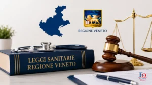 leggi sanitarie della regione veneto con ospedale, personale sanitario e simboli istituzionali regionali