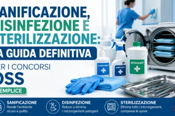 Tabella comparativa tra sanificazione, disinfezione e sterilizzazione per la preparazione dei concorsi O