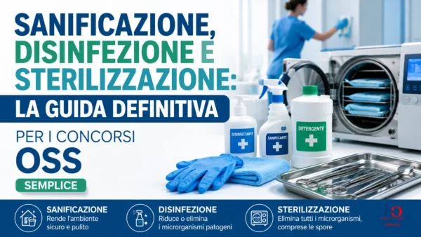 Tabella comparativa tra sanificazione, disinfezione e sterilizzazione per la preparazione dei concorsi O