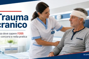 oss che assiste un paziente con trauma cranico in ambiente sanitario
