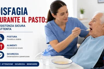 OSS assiste paziente con disfagia durante il pasto