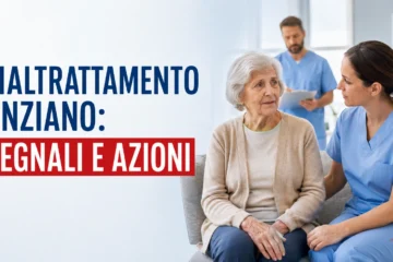 Anziana assistita da un’operatrice sanitaria per riconoscere e affrontare i segnali di maltrattamento