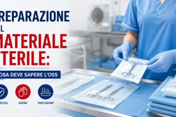 prepara materiale sterile su carrello sanitario