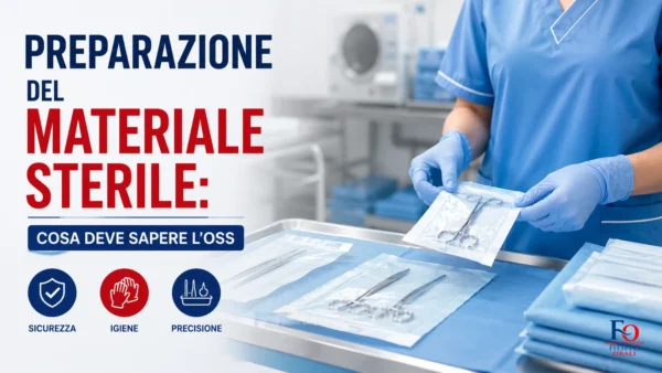 prepara materiale sterile su carrello sanitario