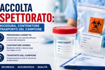 raccolta espettorato con contenitore sterile per campione respiratorio