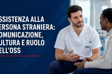 OSS comunica con una persona straniera durante l’assistenza sanitaria