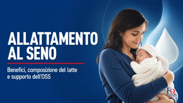 Madre con neonato per articolo su allattamento al seno, latte materno e supporto dell’OSS